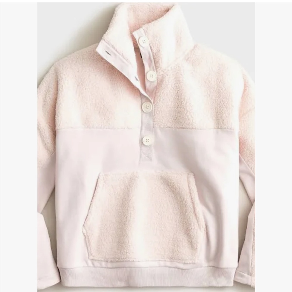 JCrew Teddy Sherpa Button Front Sweatshirt